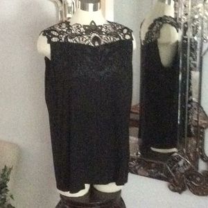 NEW Joan Boyce 1X very classy black lace top